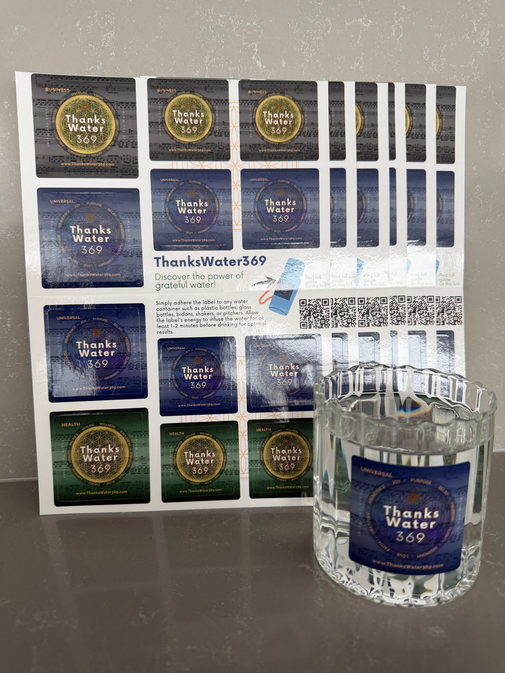 ThanksWater 369 – Mindful Water Label Set