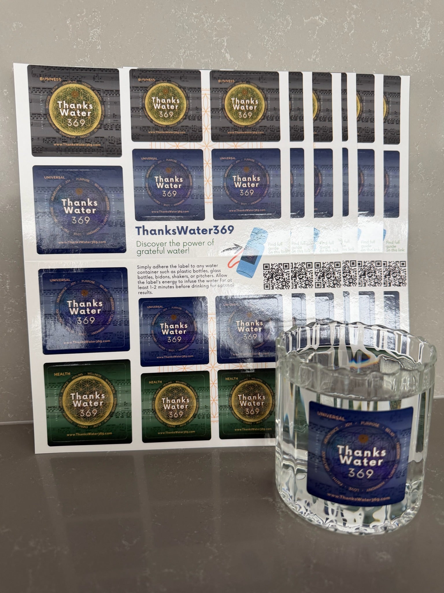ThanksWater 369 – Mindful Water Label Set